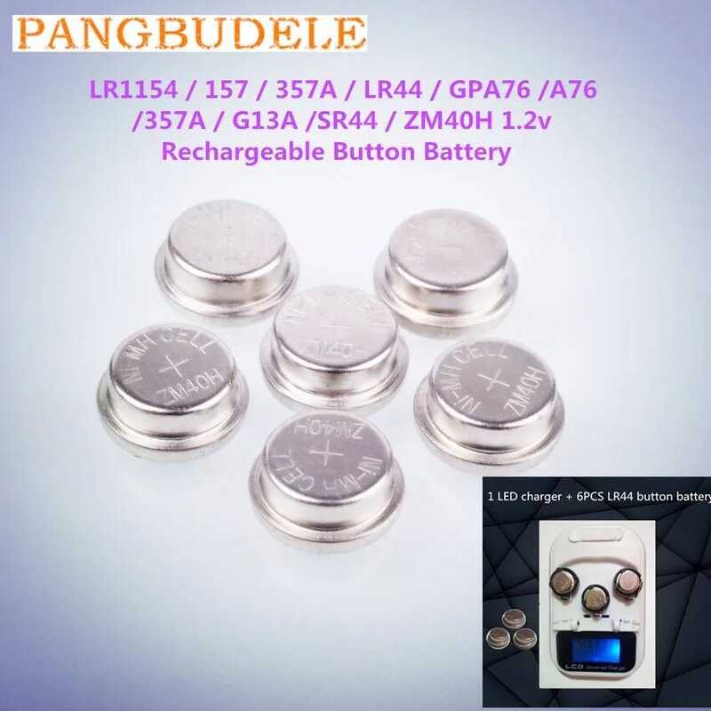 แบตเตอรี่แบบชาร์จใหม่ได้คุณภาพสูง รุ่นใหม่ r1154/157/lr44/gpa76/a76/357a/g13a/sr44/zm40h 1.2V แบบปุ่