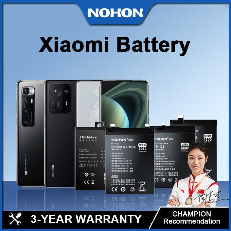 ❤ NOHON Battery For Xiaomi Mi Mix4 11T Pro 9 SE 8 A3 Mix 4 2S 11 Ultra Bm58 Bm55 Bm4e Bm4f Bm3e