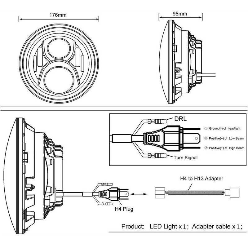 【Flash Sale】 7 Inch LED Headlights DRL Hi/Lo Beam 55W 35W Ring Amber Angel Eye