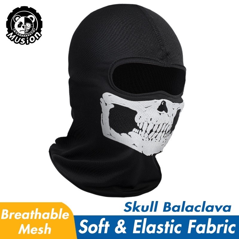 Musion Call of Duty Mask COD Ghost Mask Breathable Mesh Rider Balaclava Stretch Full Face Balaklava Tube Skull Print Mas