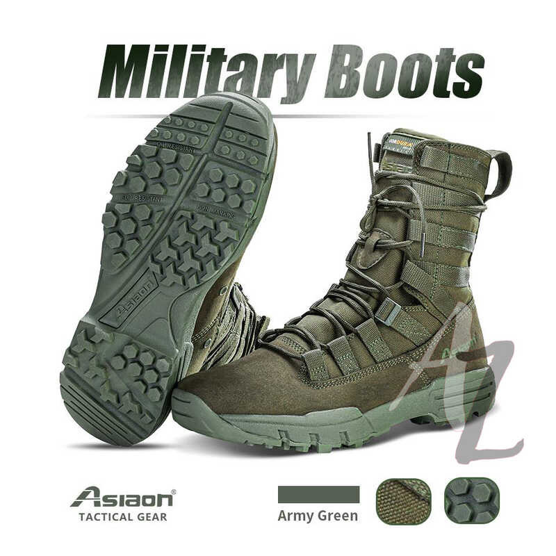 2 Top☆Asiaon 579 Cordura Fabric High Cut Tactical Boots For Outdoor Activities