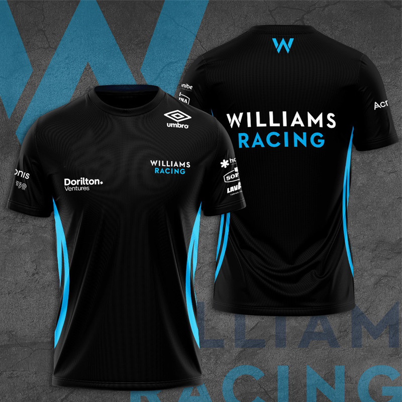 2024 ฤดูร้อน F1 Williams ทีม Extreme กีฬาเสื้อยืดผู้ชาย Casual Breathable เสื้อยืดแห้งเร็วขนาดใหญ่พิเศษ 100-6XL