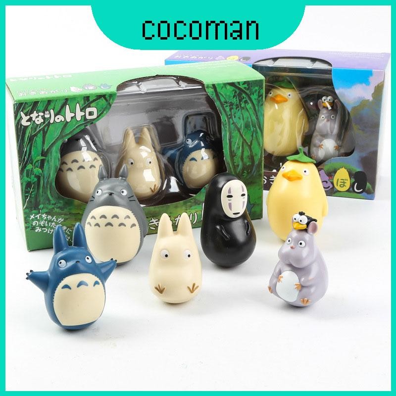 สตูดิโอน่ารักน่ารัก Ghibli Totoro ตุ๊กตา Pvc และเรซิ่นก่อสร้างการ์ตูนอะนิเมะสะสมชุดชนิดบรรจุกล่องตัวละคร 3 ตัวอักษร)