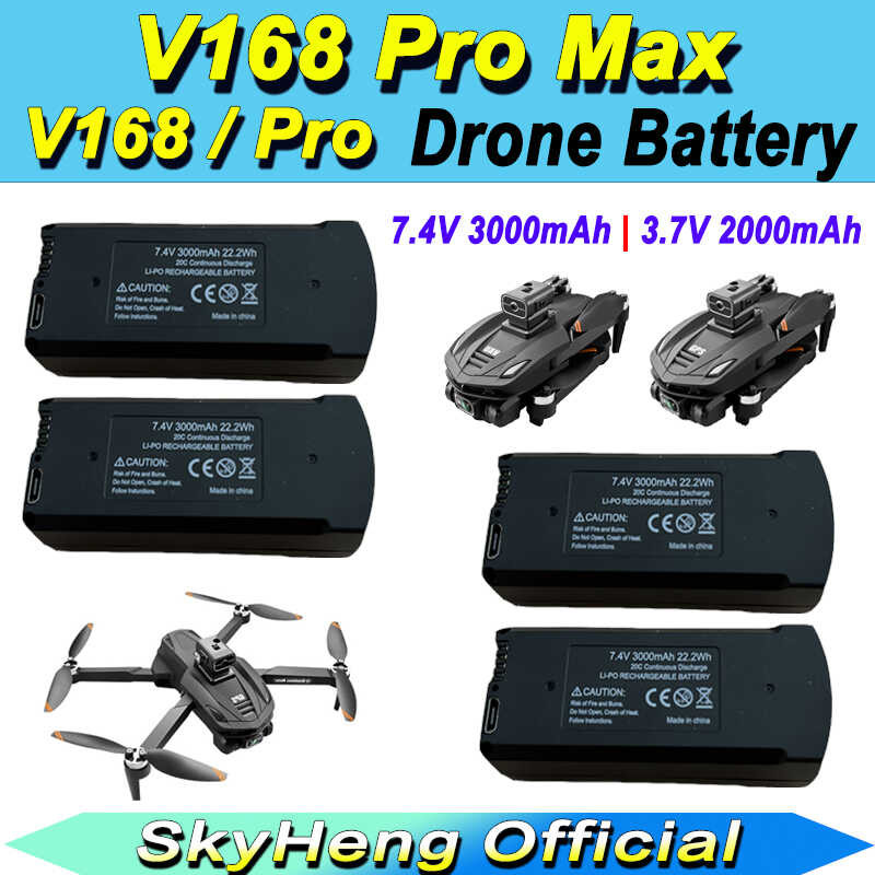 Δ ต้นฉบับ Max GPS แบตเตอรี่ 7.4V 3000Mah 3.7V 2000Mah V68 / V168 Pro Drone แบ