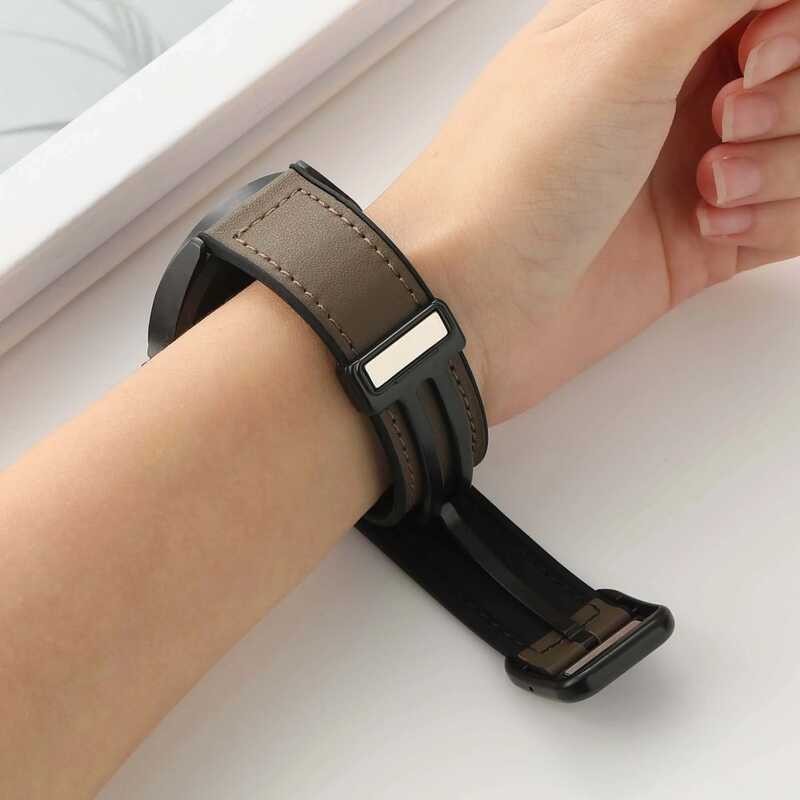 Galaxy สายหนังแม่เหล็กสําหรับ Watch 6 5 4 40 44 มม.6 4Classic ซิลิโคน 20 มม.22 มม.สําหรับ Huawei Wa