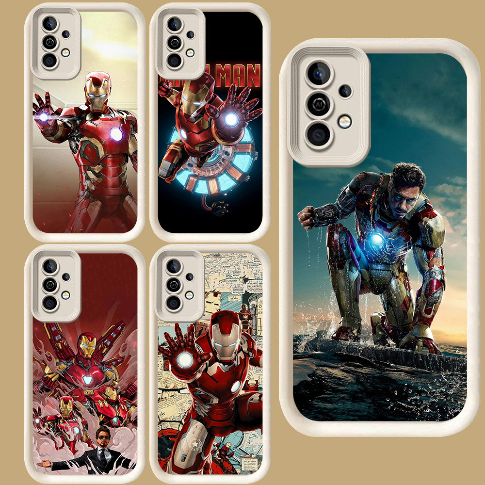R74 Iron Man สําหรับ Samsung A15 A56 A05S A14 A16 A35 A55 A25 A24 A34 A54 A36 A04s S25 Ultra 5G สีขา