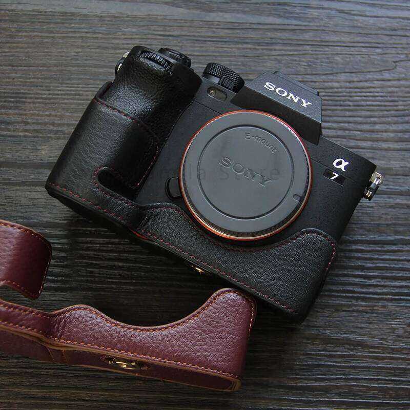 ของแท้หนัง cowhide กระเป๋ากล่องสําหรับ A1 A7S3 A7S III A7 Mark IV A7M4 A7R5 กล้องแขนป้องกันฐาน Grip 