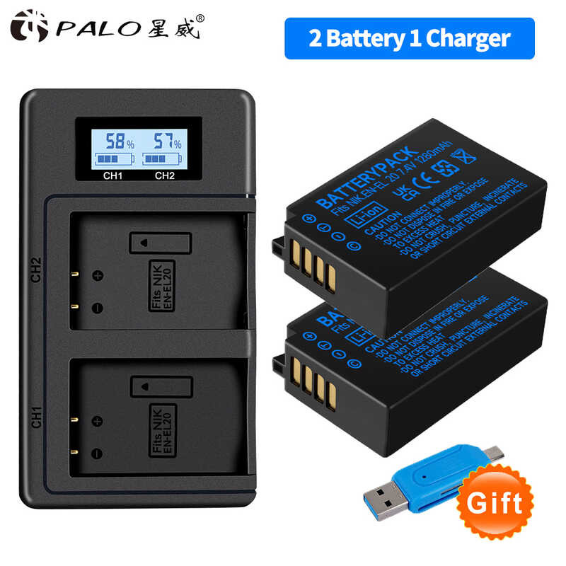 EN-EL20a 7 EN-EL20 Battery/Charger for Nikon EN EL20 EL20a Coolpix P1000, j1, J2, J3, S1, 1 V3, A