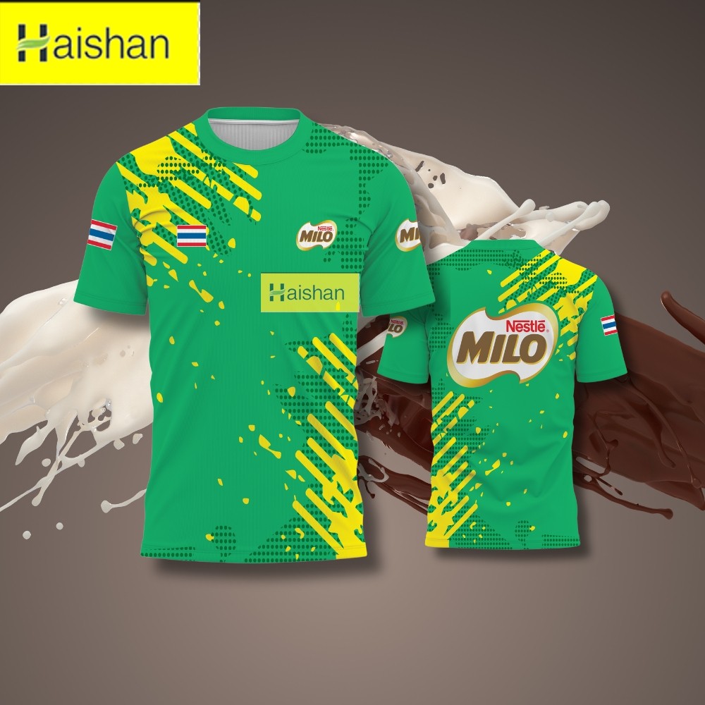 2024  เสื้อกีฬา ลาย ไมโล&โอวัลติน ผ้านิ่มใส่สบาย ระบายอากาศ  09