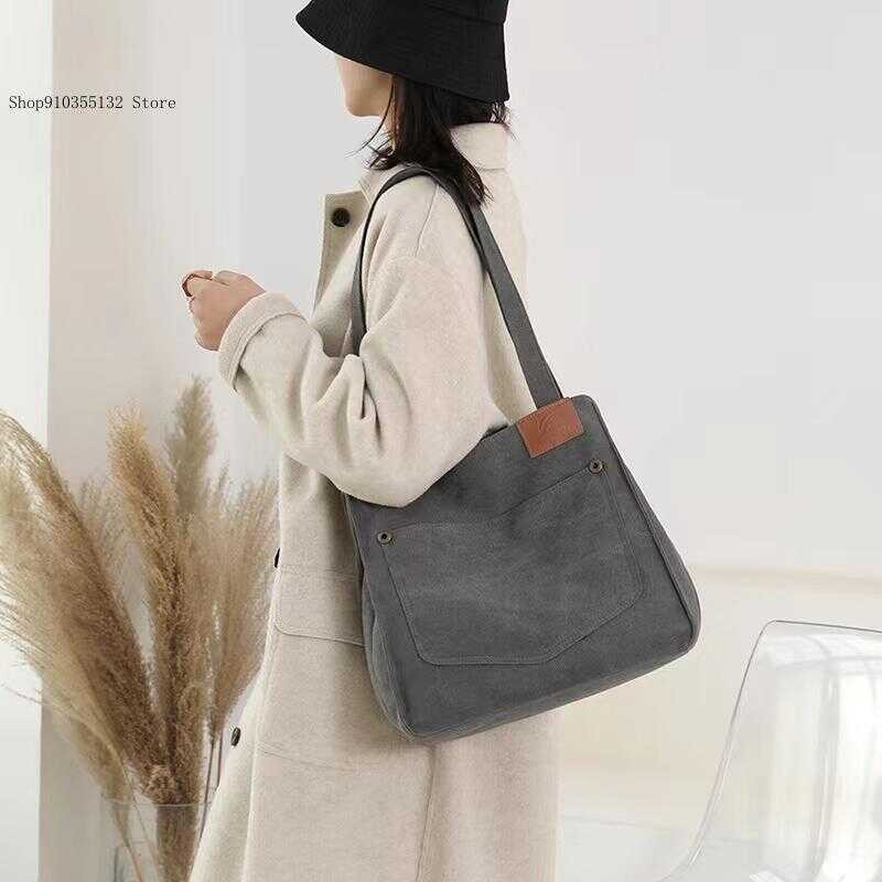 Wear-Resistant Canvas Leisure Handbag Single Shoulder Large Capacity Crossbody Commuting Women's Ba