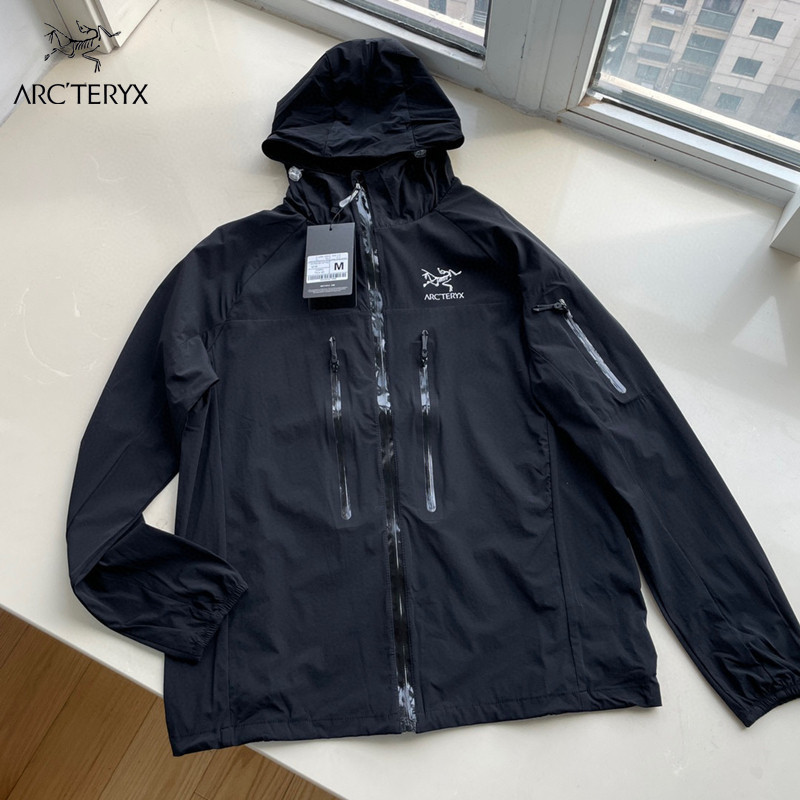 Arcteryx Original Outdoor Jacket Thin Sun Protection Clothing Hooded Jacket Unisex ครีมกันแดดเสื้อผ