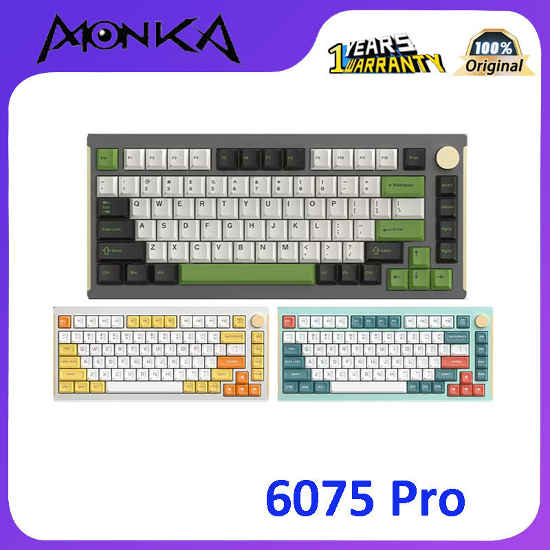 Monka 6075 Pro คีย์บอร์ด ปะเก็นอลูมิเนียมไร้สาย
