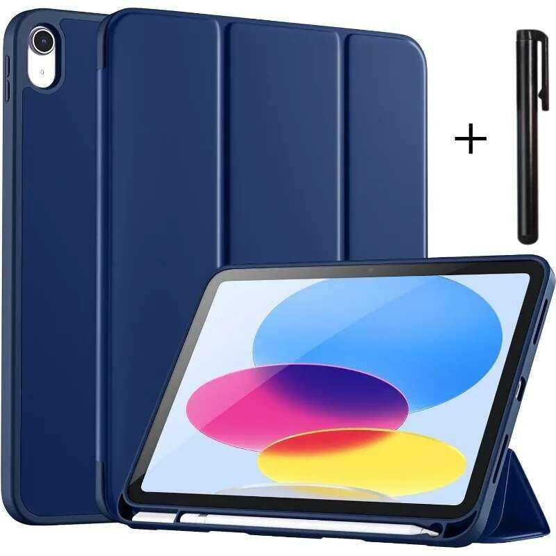 (A16)11th พร้อมเคสใส่ดินสอสำหรับ 2025 A3354 A3355 A3356 Smart Cover iPad 11 10th 2022 10.9"A2696 A27