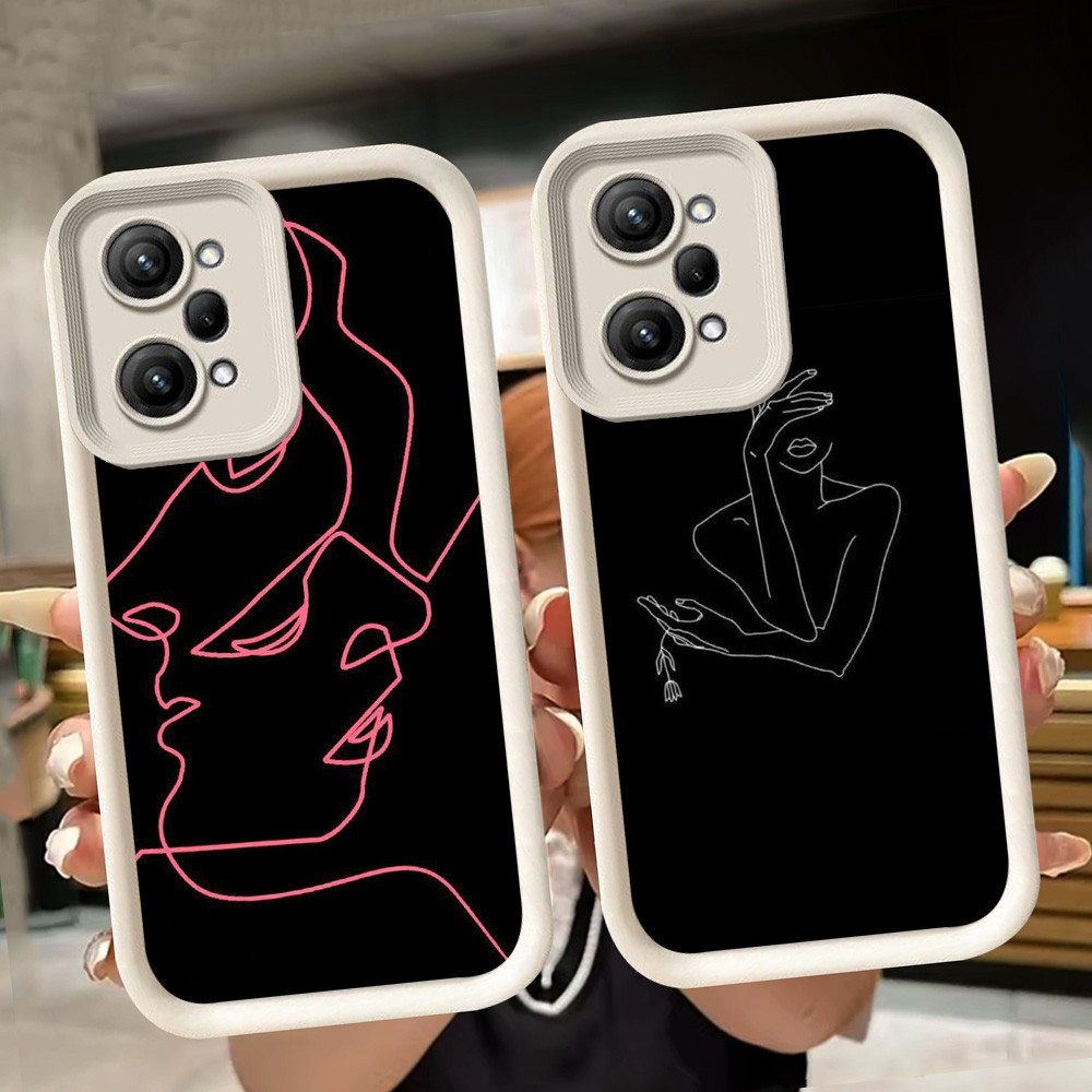 ปลอกอ่อนสําหรับ Xiaomi POCO X5 F6 Redmi หมายเหตุ 14 F5 14T 12 Pro 5G สีขาว Q68 Simple One Line