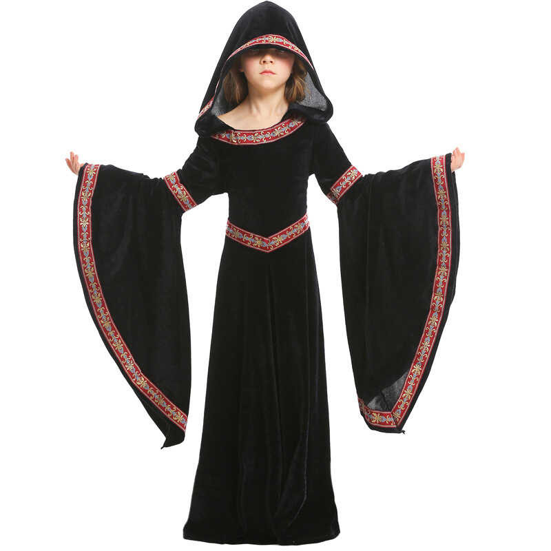 Medieval Cosplay Vampire Witch Dress Halloween Costumes For Kids Girls Middle Ages Carnival Party P