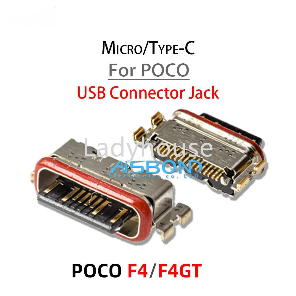 1-10Pcs ใหม่ Charger Type-C USB ชาร์จพอร์ต Dock Connector ซ็อกเก็ตสําหรับ POCO F4 F4GT F5 M4 Pro 5G 4G M5 ชาร์จ Pin Dock Connector