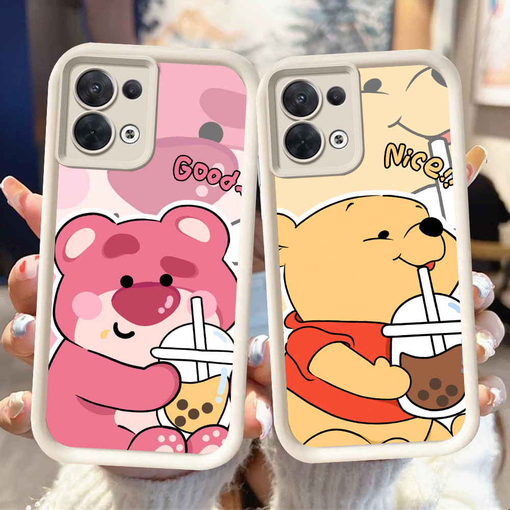 NB-64 สตรอเบอร์รี่หมีปลอกกันกระแทกสําหรับ OPPO F21 F21S Reno 7 7Z 8 8Z Lite Pro