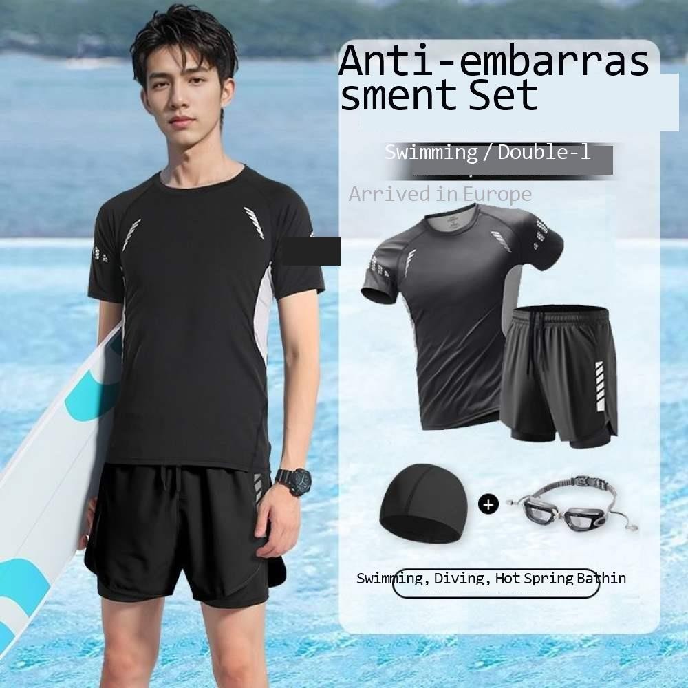 ชุดว่ายน้ำชาย แบบกางเกงขายาวถึงเข่า ออกแบบสำหรับชายหาดและดำน้ำ มีคุณสมบัติแห้งไว และป้องกันแสงแดด