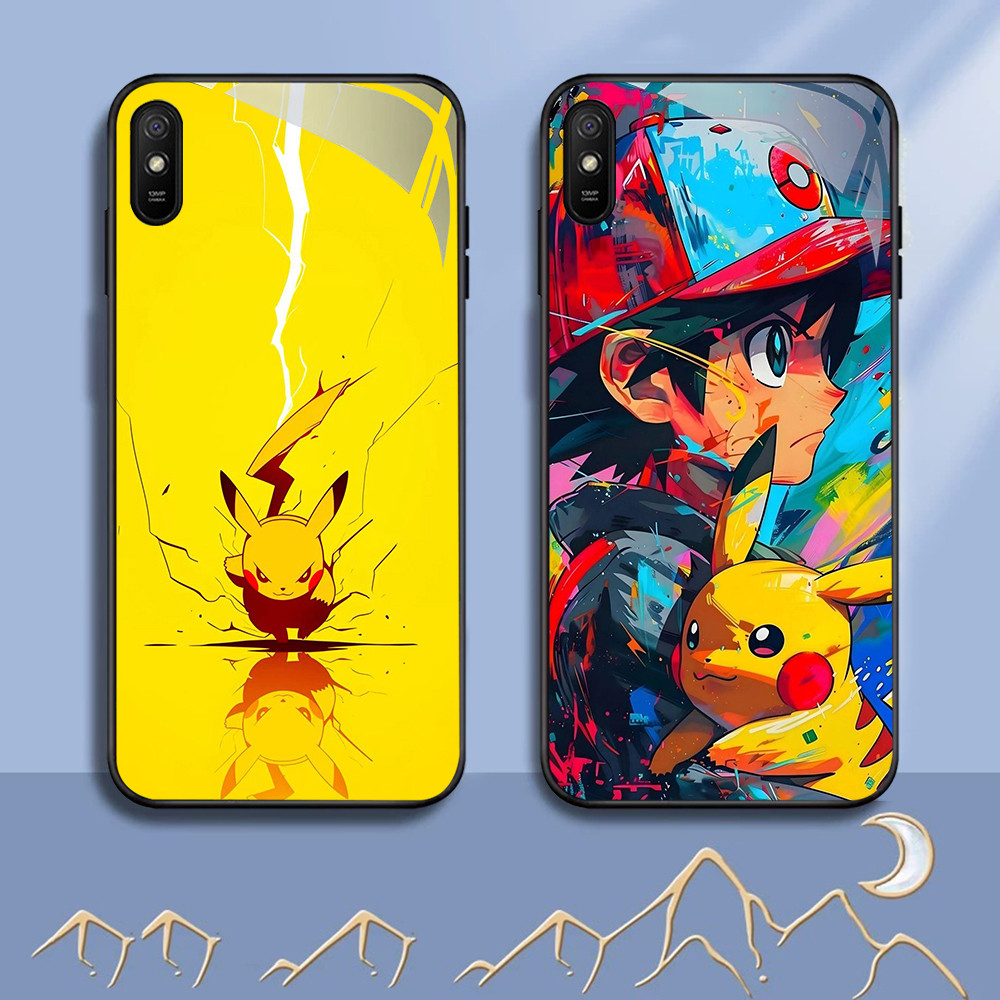 NC-66 Pikachu Glass Case สําหรับ Xiaomi Redmi 9A 9i 7 หมายเหตุ 7 Pro