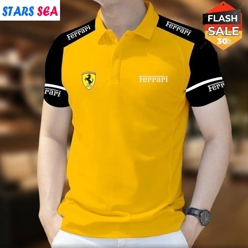 เสื้อโปโล Ferari Designed With Ultra-Luxurious Short-Sleeved Premium Fabric Top