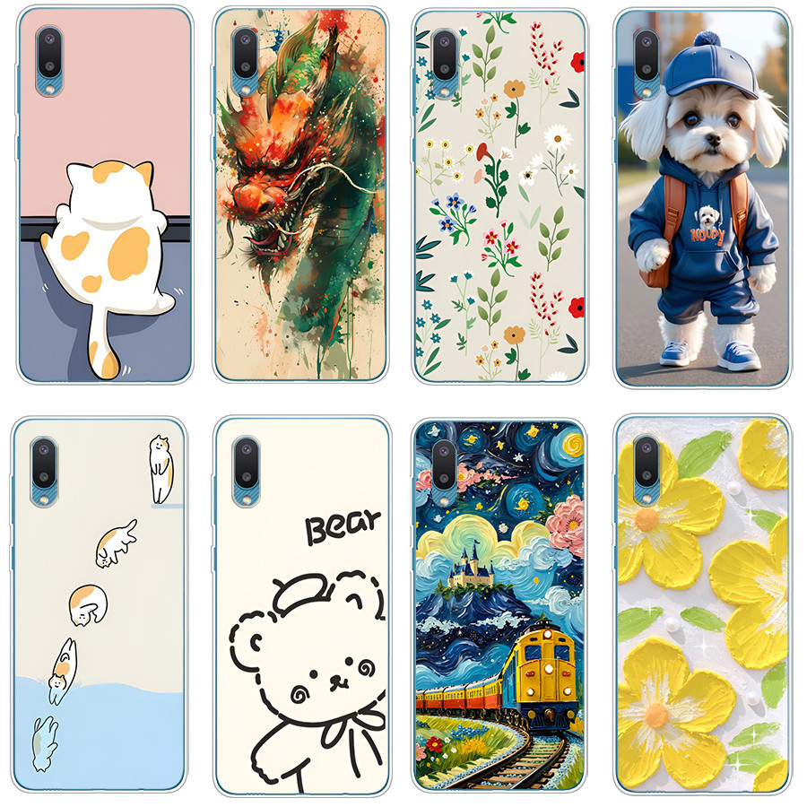 ปลอกสําหรับ Samsung galaxy A02 M02 เคสซิลิโคนอ่อน TPU พิมพ์ฝาครอบโทรศัพท์