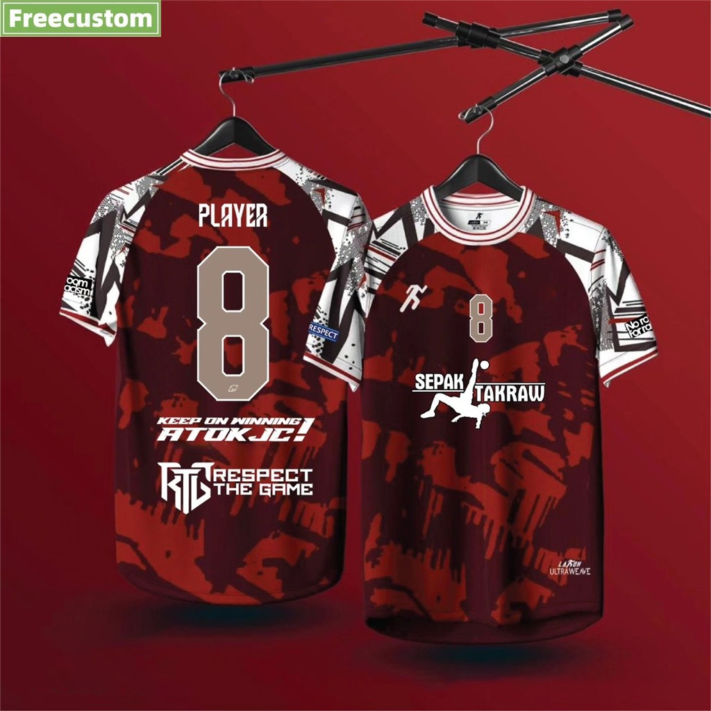 Free Custom ชื่อและหมายเลขเสื้อแฟนบอลเสื้อแขนสั้น/โลโก้ Baju Lelaki / Baju Bola Football