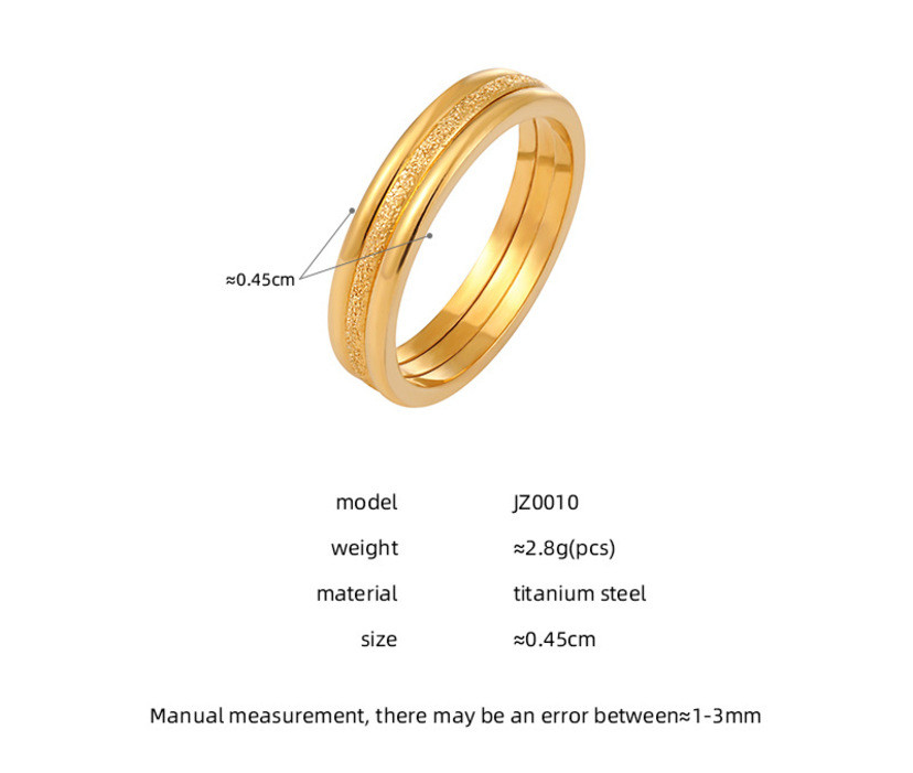 3 ชิ้นชุดสแตนเลสพื้นผิวด้านแหวนสําหรับผู้หญิงไม่ซีดจาง 18K Gold Plated Hypoallergenic Non Tarnish Minimalist Molly แหวน ราคา ถูกที่สุด ดีลบีเคเค แกลเลอรีภาพที่ 5