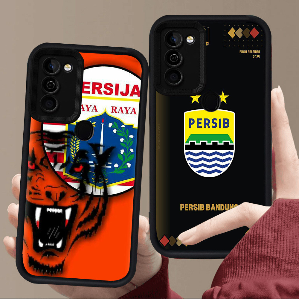 E21 Football Club Persib Casing สําหรับซิลิโคนสีดํา Infinix HOT 12 Smart 5 8 10 6 11 Play Plus