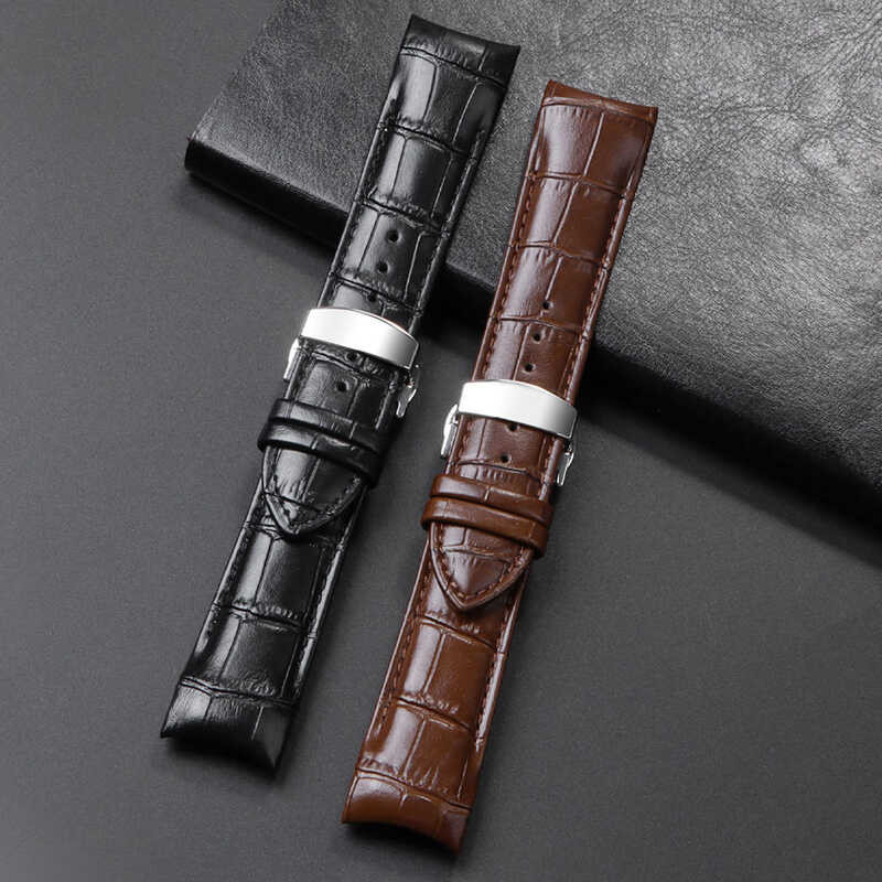 Leather Genuine Watch Band For Tissot T035 607 407 43 Watch Bracelet With Butterfly Buckle Strap Re