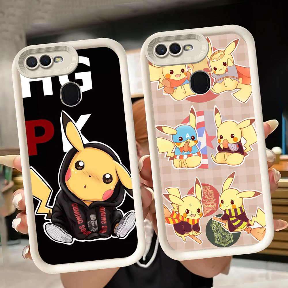 ปลอกอ่อนสําหรับ OPPO F9 F5 A1K F7 A12 A5S A12s A11K A3S A7 A5 A12E Pro สีขาว Q120 Pokemon