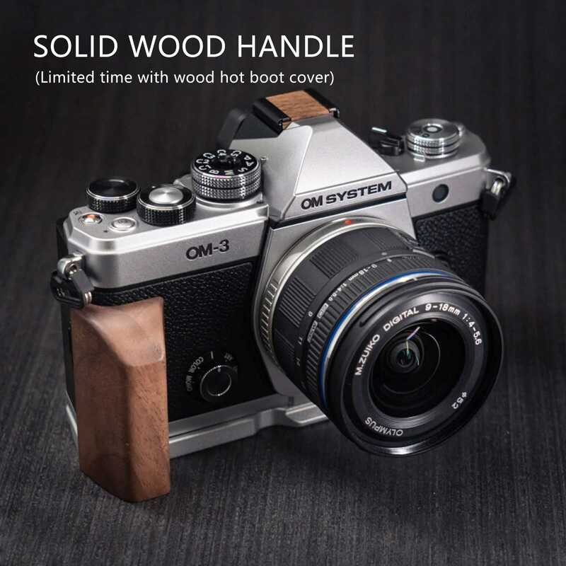 ด้ามจับย้อนยุค ไม้เนื้อแข็ง อุปกรณ์ติดตั้งรวดเร็ว Arca สำหรับกล้อง Olympus OM3