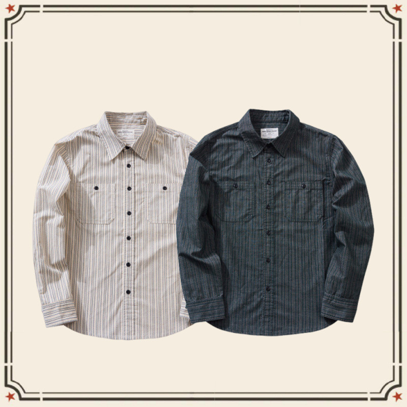 GRND 2025 เสื้อแขนยาวสำหรับผู้ชาย ทำจากวัสดุคอเดอรอยด์แบบเรโทร เหมาะสำหรับฤดูใบไม้ผลิและฤดูใบไม้ร่วง