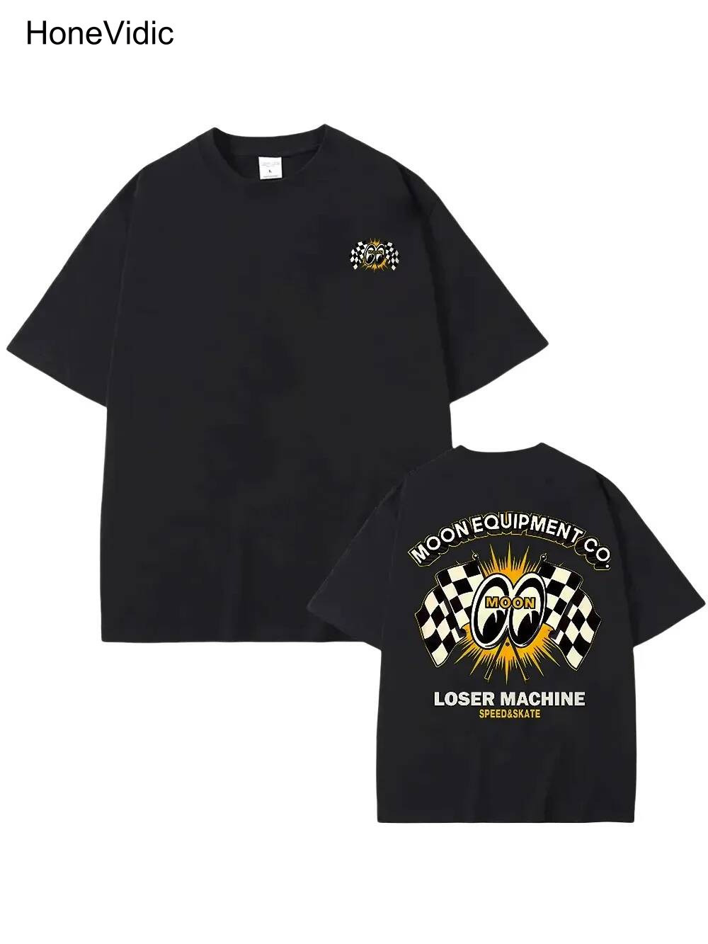 เสื้อยืดผู้ชาย Mooneyes Graphic ผ้าฝ้ายคุณภาพสูง เหมาะสำหรับฤดูร้อนและสวมใส่ทั่วไป