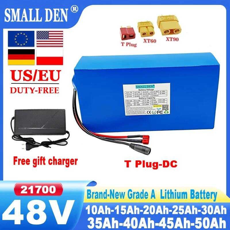 แบตเตอรี่ลิเธียม 21700 ขนาด 10Ah 48V 15Ah 20Ah 25Ah 30Ah 35Ah 40Ah 45Ah 50Ah 2500W พร้อม BMS สำหรับม