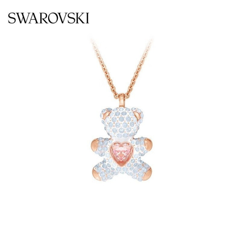 ,,Swarovski แท้ i สร้อยคอ สร้อยคอจี้ Teddy Bear Pendant necklace สร้อยคอพร้อมจี้ผู้หญิง