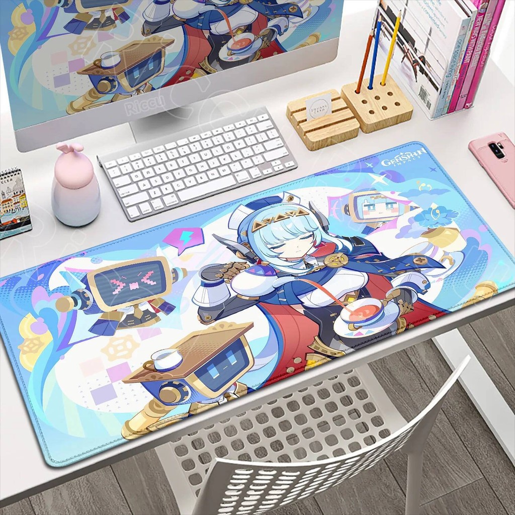 ใหม่ Ineffa Mouse Pad Pc Gamer โต๊ะ Genshin Impact Gaming อุปกรณ์เสริมคีย์บอร์ดขนาดใหญ่โต๊ะแล็ปท็อปอ