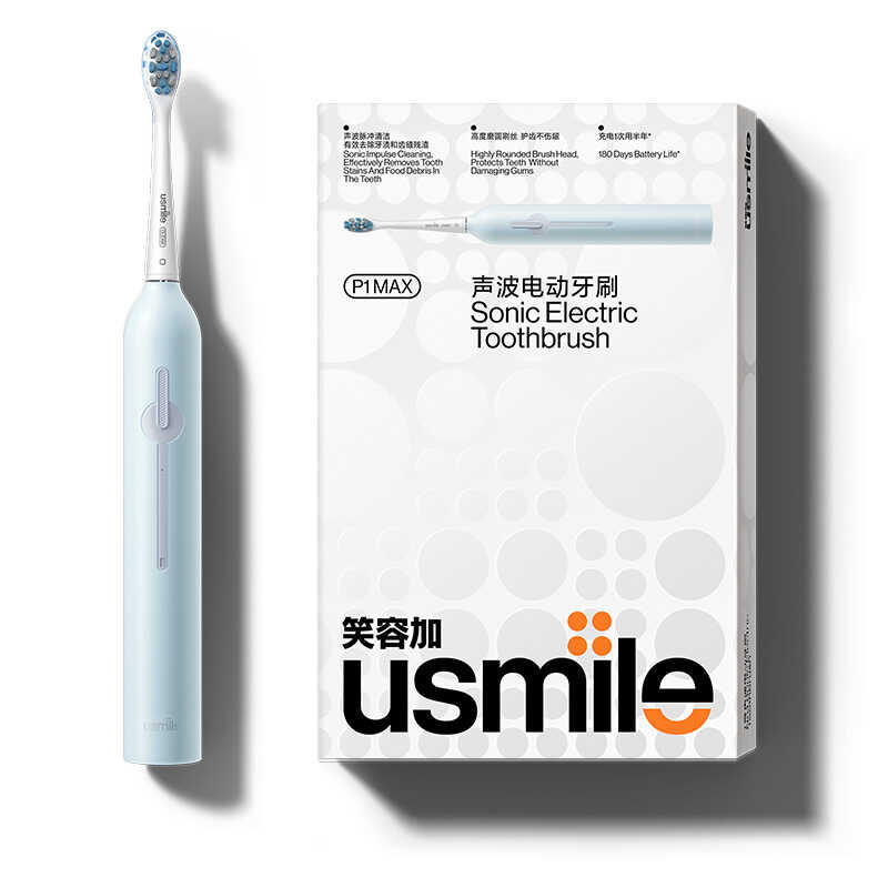 Us usmile Smile Plus P1MAX แปรงสีฟันไฟฟ้าผู้ใหญ่ผู้ชายผู้หญิงของขวัญกล่องของขวัญ P1 MAX Elf Blue