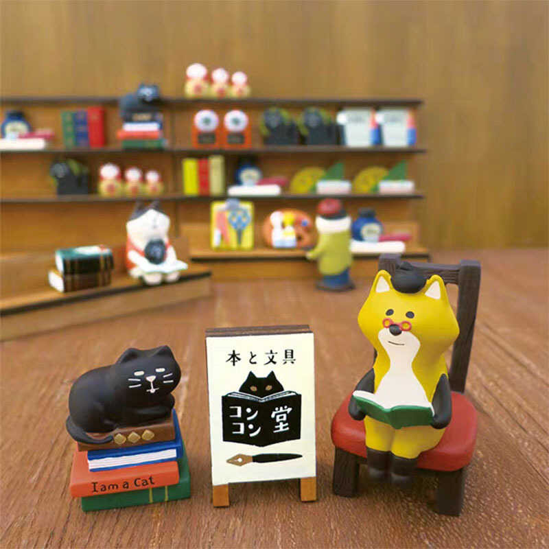 Zakka Study Cute Studio Cat เครื่องประดับ Mini Miniature Desktop เรซิ่นหัตถกรรมตกแต่ง