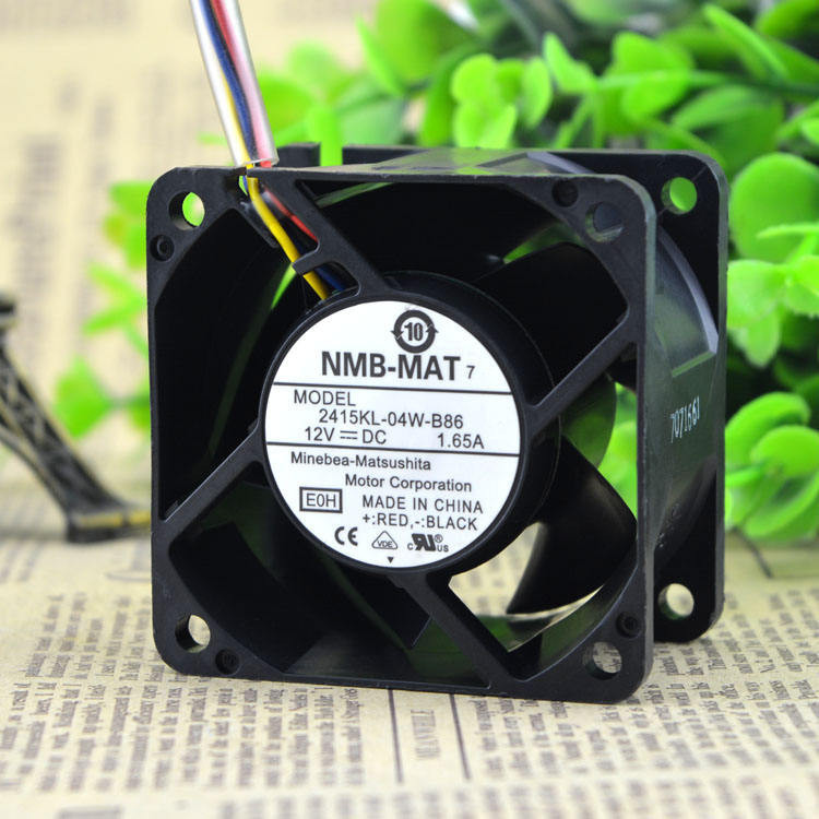 Nmb 6038 DC12V 1.65A 2415KL-04W-B86 PWM 6 ซม. Double Ball พัดลมรุนแรง