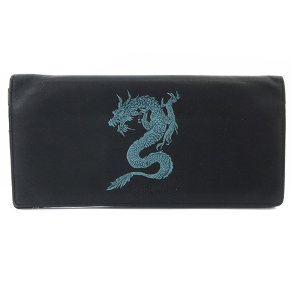Jean Paul Gaultier Dragon Leather Long Wallet Black Direct from Japan มือสอง
