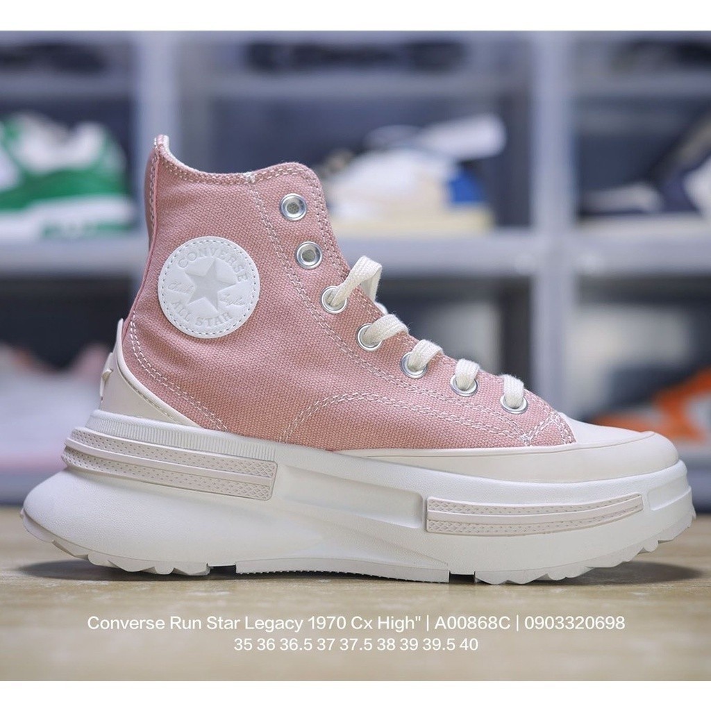 Yyo 20 ^ 24 Converse Run Star Heritage 1970 CX high "ลาเวนเดอร์/ขาว Converse Run Star Heritage 1970