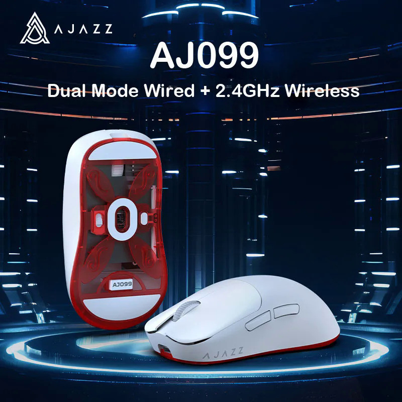 Ajjazz AJ099 เมาส์ไร้สาย 2.4GHz พร้อมตัวรับสัญญาณ Type-C Gamer 12000DPI 7 ปุ่มเมาส์สําหรับคอมพิวเตอ