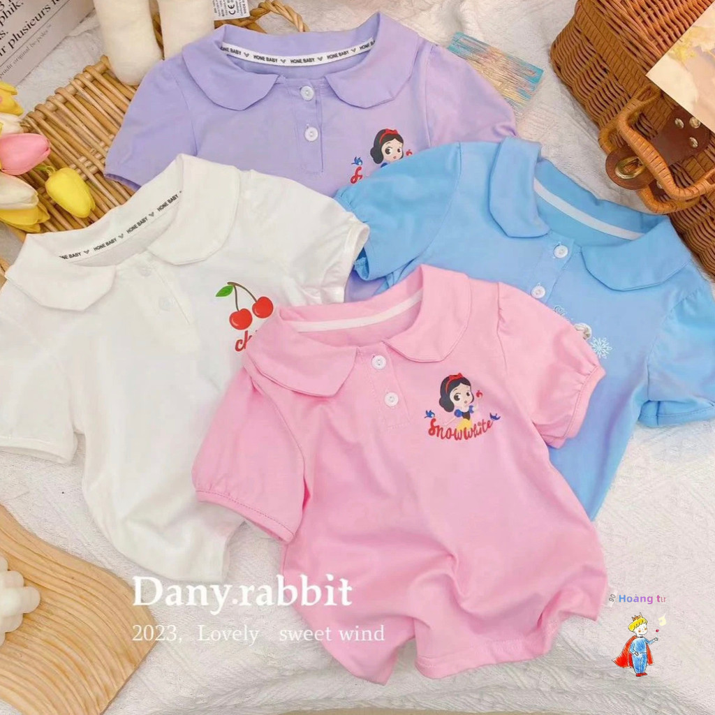 [ขายร้อน] เด็ก Preppy สไตล์เสื้อโปโลน่ารักการ์ตูนแขนสั้นสาว All-Match ปกด้านบน
