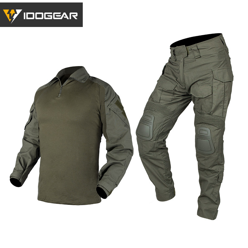 Idogear Tactic G3 Combat Uniform เสื้อและกางเกงพร้อมแผ่นรองเข่าแบบถอดได้แผ่นรองข้อศอก 3001