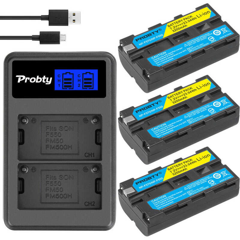 Np-F330 D1d Np-F550 Battery & Charger สำหรับ Sony Np-F570 Np-F750 Np-F960 F970 F770