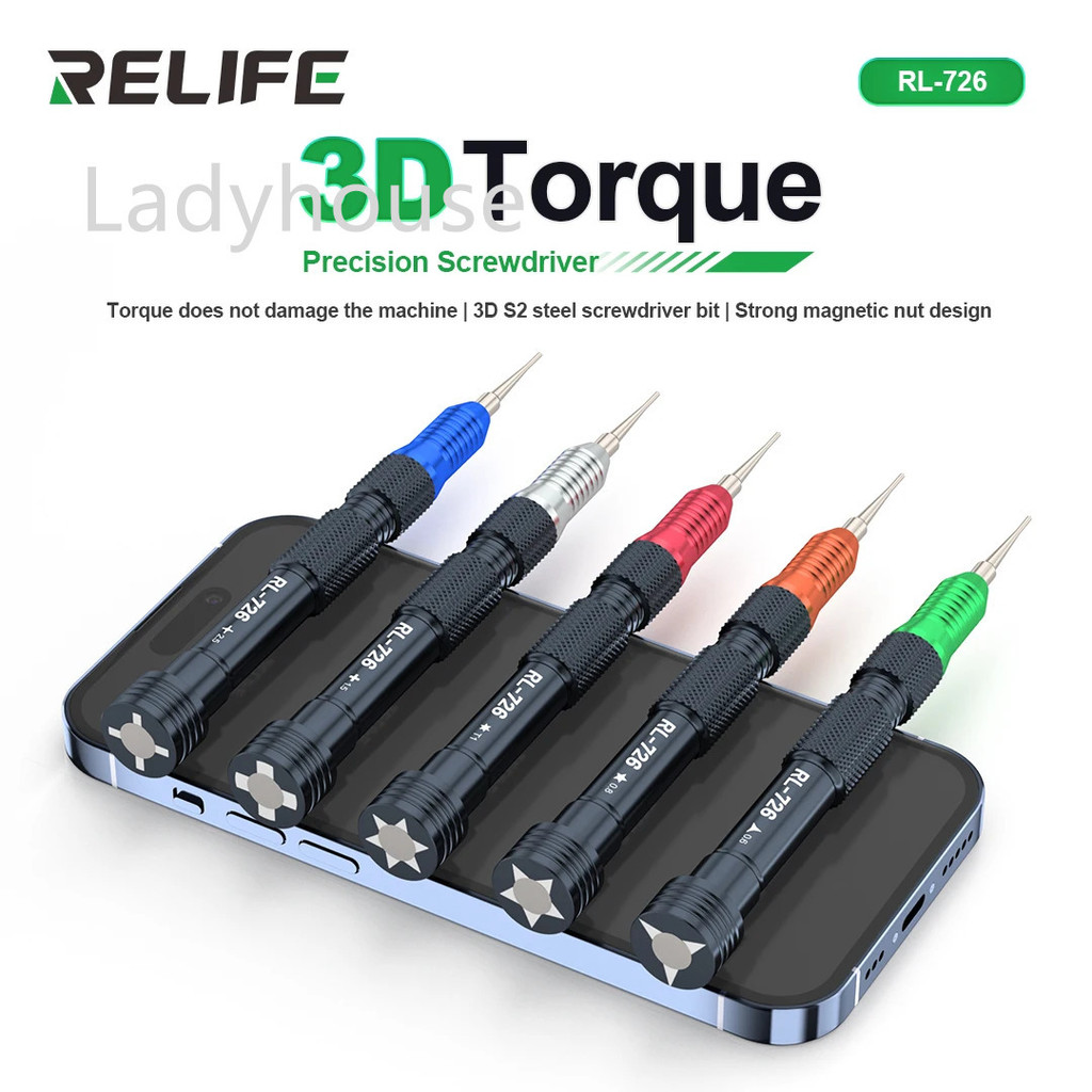 Relife RL-726 3D Precision Torque Screw Driver Anti Slip ฟันไขควงสําหรับ iPhone Android โทรศัพท์ Dis