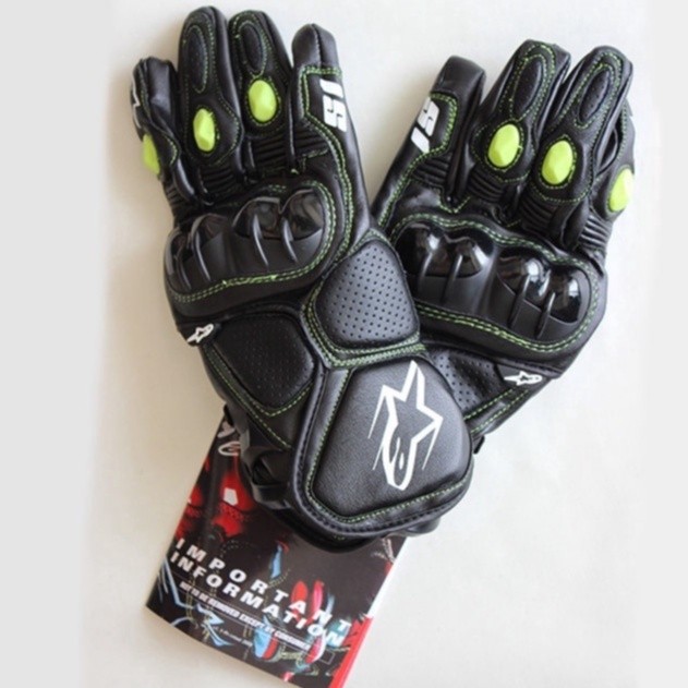 Ap-s1 ถุงมือหนัง แบบเต็มนิ้ว สีดํา สําหรับขี่รถจักรยานยนต์