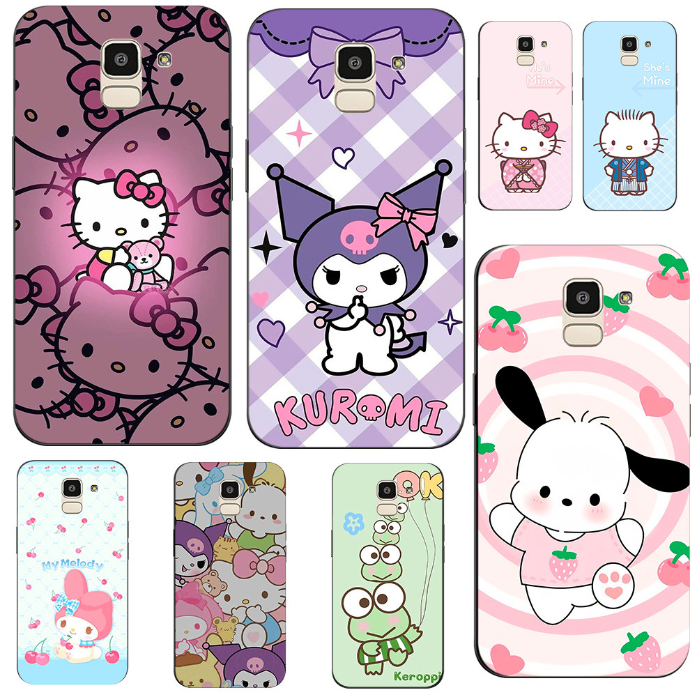 เคส Samsung Galaxy J6 2018 เคสโทรศัพท์ การ์ตูน สีดําคิตตี้ สีชมพูน่ารักHello Kitty Cinnamoroll คุโรมิKuromi สีฟ้าPochacco มายเมMy Melody @1008