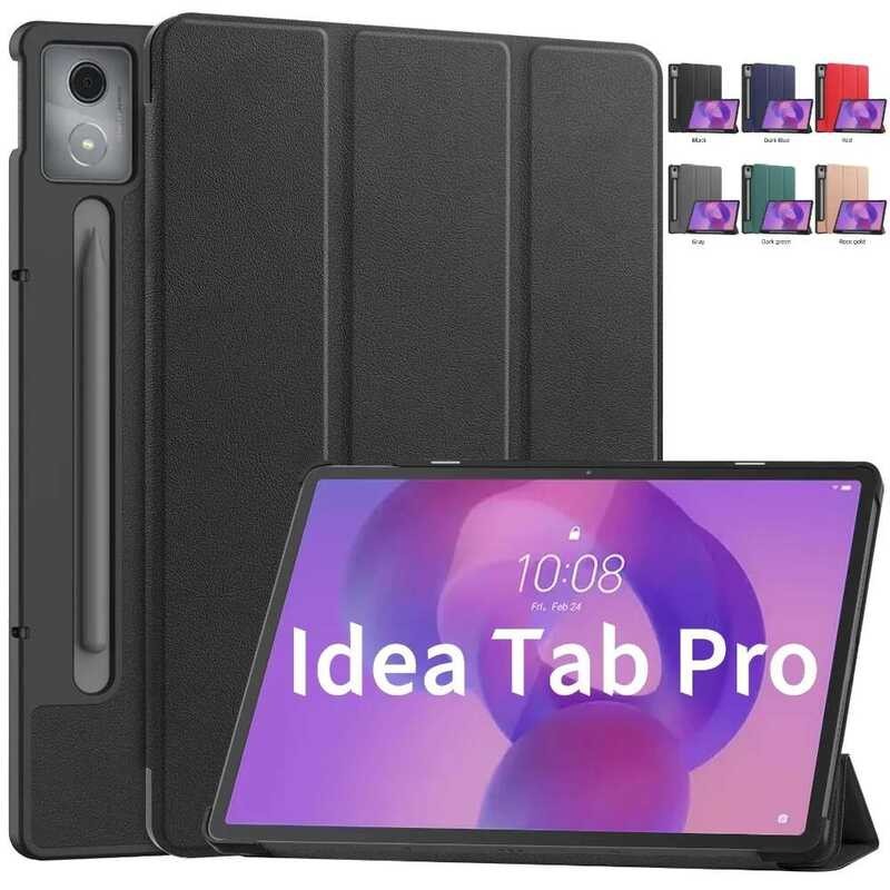 Lenovo เคส Idea Tab Pro ขนาด 12.7 นิ้ว แบบแม่เหล็กพับสามตอน ปกหนัง PU สำหรับ xiaoxin idea tab pro 20