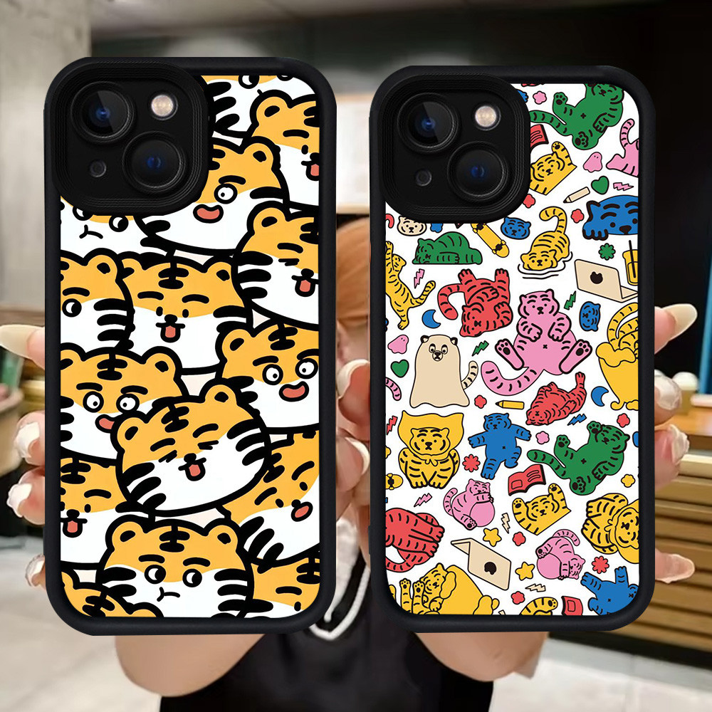 Q57 Tiger soft Casing สําหรับ iPhone 14 7 13 6s 6 8 Pro Max Plus